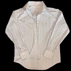 Banana Republic Men's Striped Dress Shirt - White with Blue Stripes